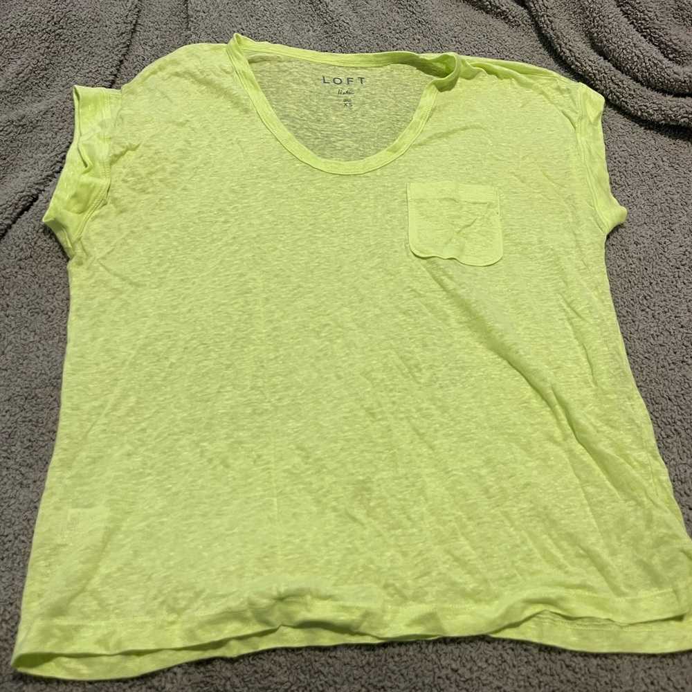 Linen Neon Yellow/Green Tee